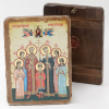 Икона деревянная под старину 17х23, Царская семья