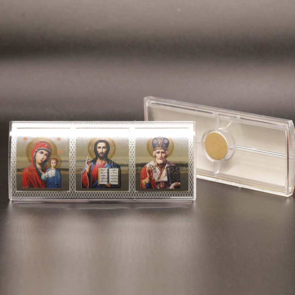 Икона Автомобильная Стекло 12x5, Софрино, СЕРЕБРО