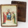 Икона деревянная под старину 17х23, Царь Славы