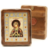 Икона деревянная под старину ВИЗАНТИЙСКАЯ 7х10, Семистрельная (корич)