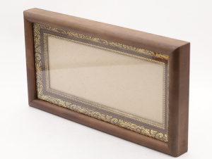 КИОТ под лик 30х12см (ERM) ТЕМНОЕ дерево, БЕЛЫЙ багет (2)