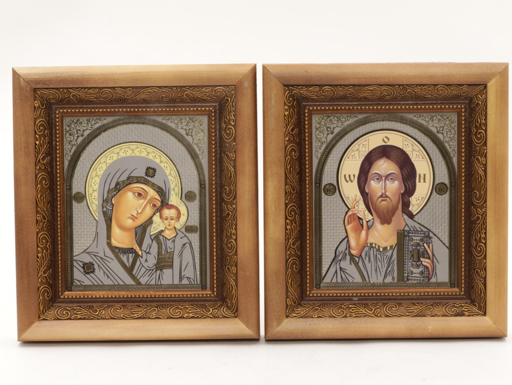 КИОТЫ 15х18 (ERM) ДЕРЕВО, ЗОЛОТОЙ багет, ПАРА №13 (серебро)