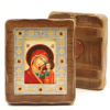 Икона деревянная под старину ВИЗАНТИЙСКАЯ 7х10, Казанская 1