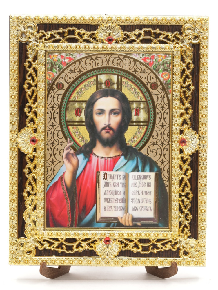 Икона 17x22 (ERM) на планшете, ЗОЛОТОЙ АЖУР, Спаситель №14