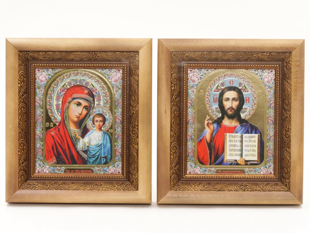 КИОТЫ 15х18 (ERM) ДЕРЕВО, ЗОЛОТОЙ багет, ПАРА №1 (красн)