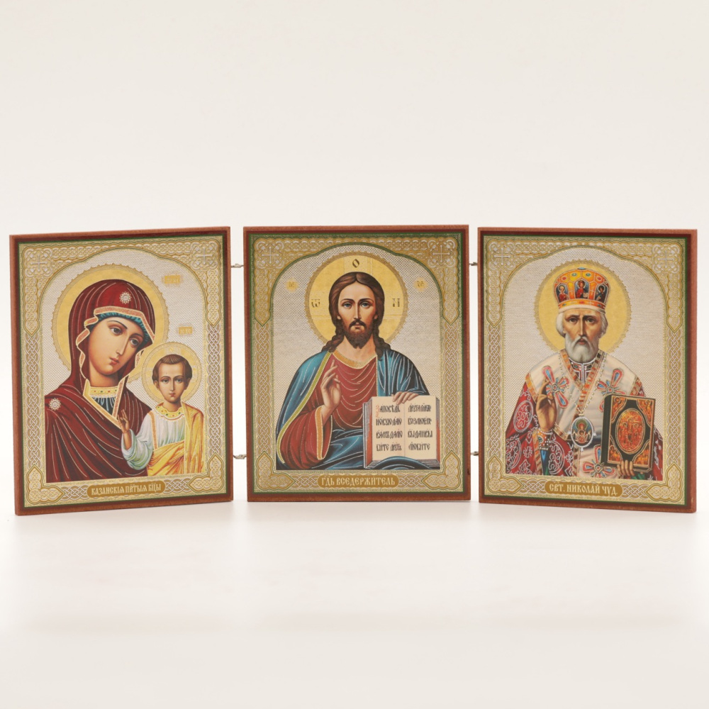 Складень МДФ (IMP) 10х12см ТРОЙНОЙ, №1 (ЗОЛОТО)