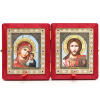 Складень бархат (ERM) 11х13 Вставка металл со стразами, КРАСНЫЙ №10