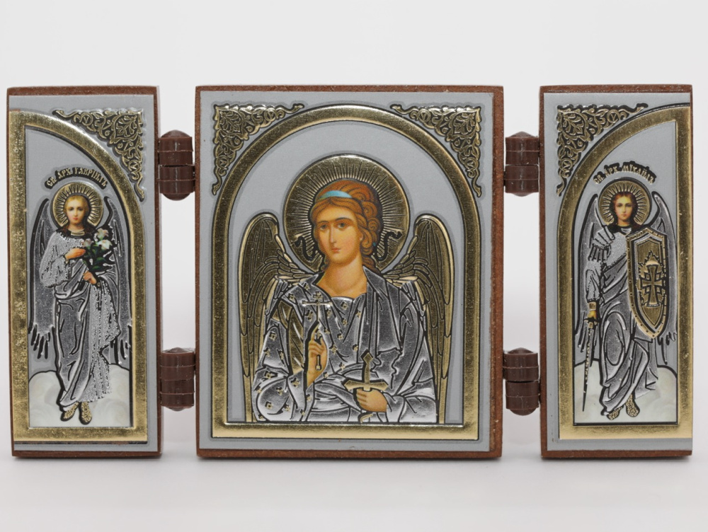 Складень (IMP) 4х5 МДФ СО СТВОРКАМИ, Ангел Хранитель (серебро)