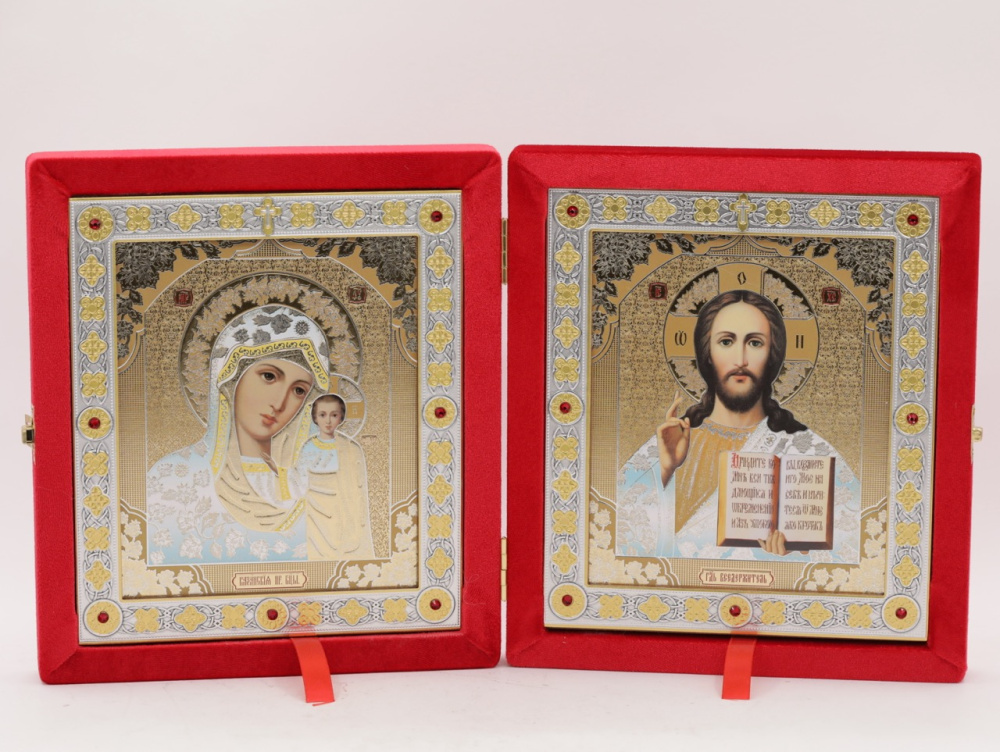 Складень (ERM) 15х18  бархат Вставка металл, КРАСНЫЙ №14