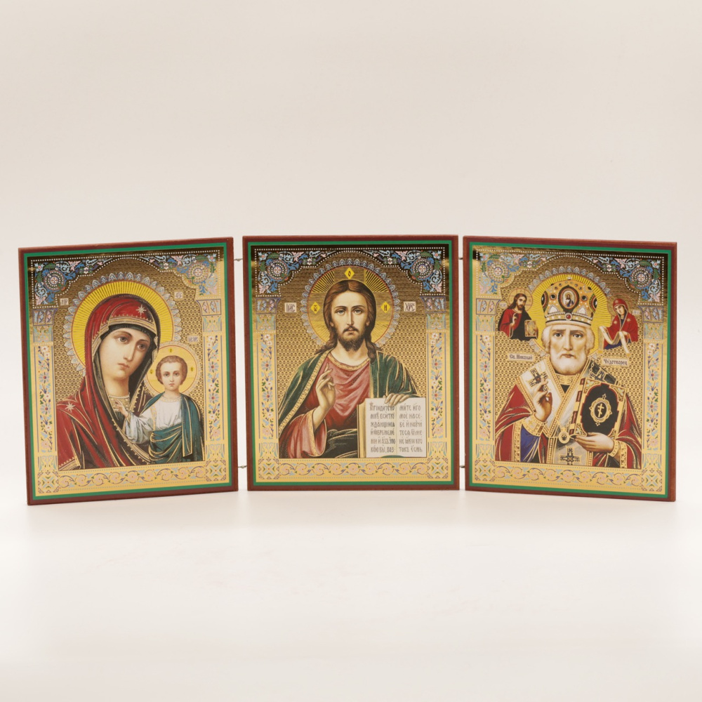 Складень МДФ (IMP) 15х18 ТРОЙНОЙ, №1 (ЗОЛОТО)