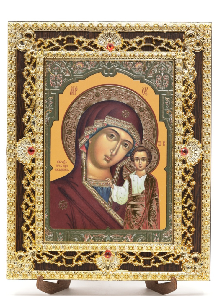 Икона 17x22 (ERM) на планшете, ЗОЛОТОЙ АЖУР, Казанская №3