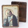 Икона деревянная под старину 17х23, Серафим Саровский (поясн)