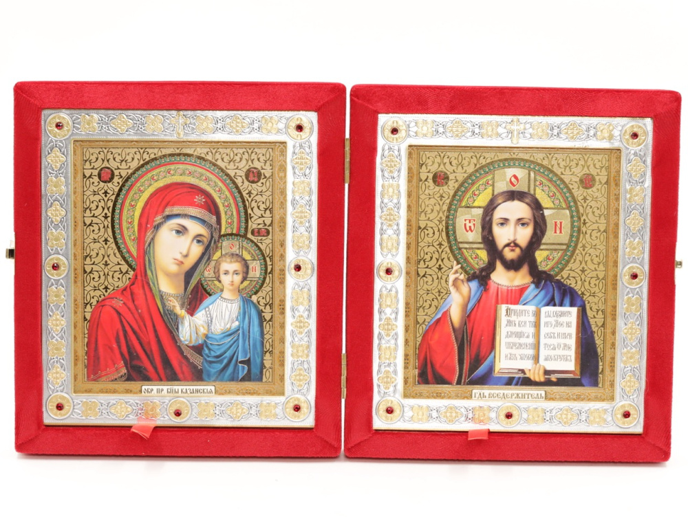 Складень (ERM) 15х18  бархат Вставка металл, КРАСНЫЙ №13