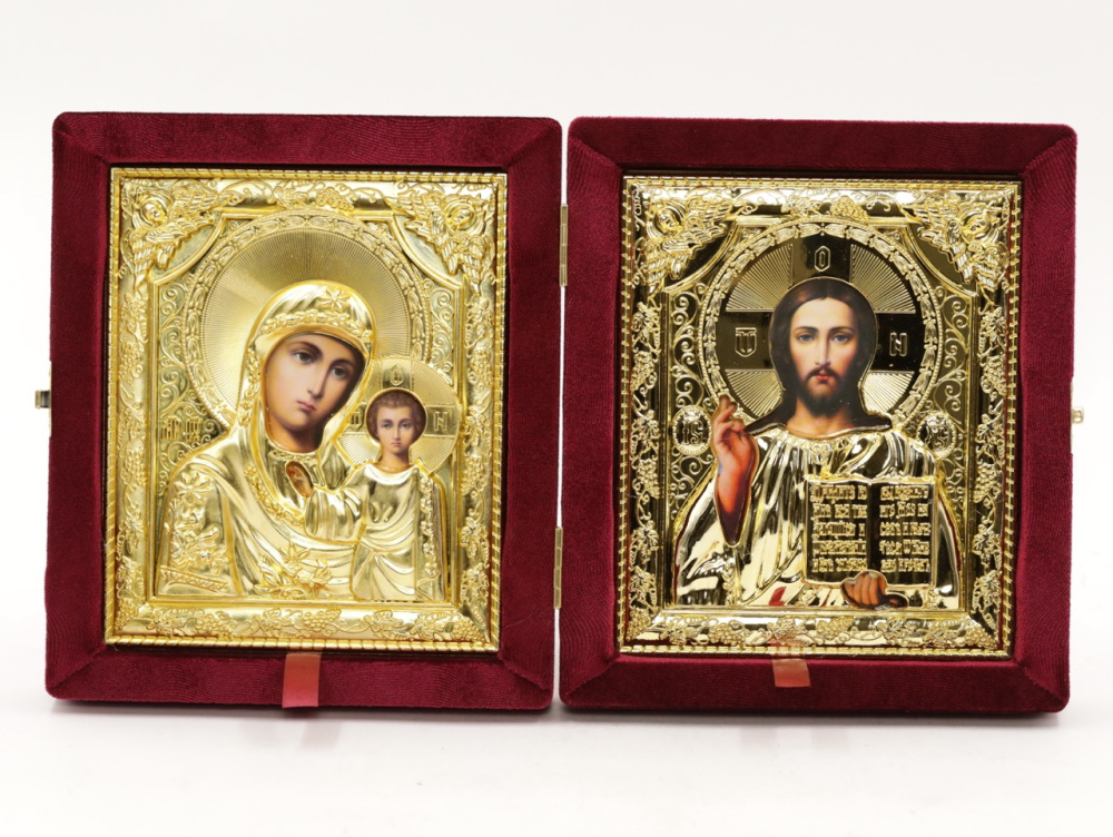 Складень (ERM) 15х18 бархат БОРДО, РИЗА золотая