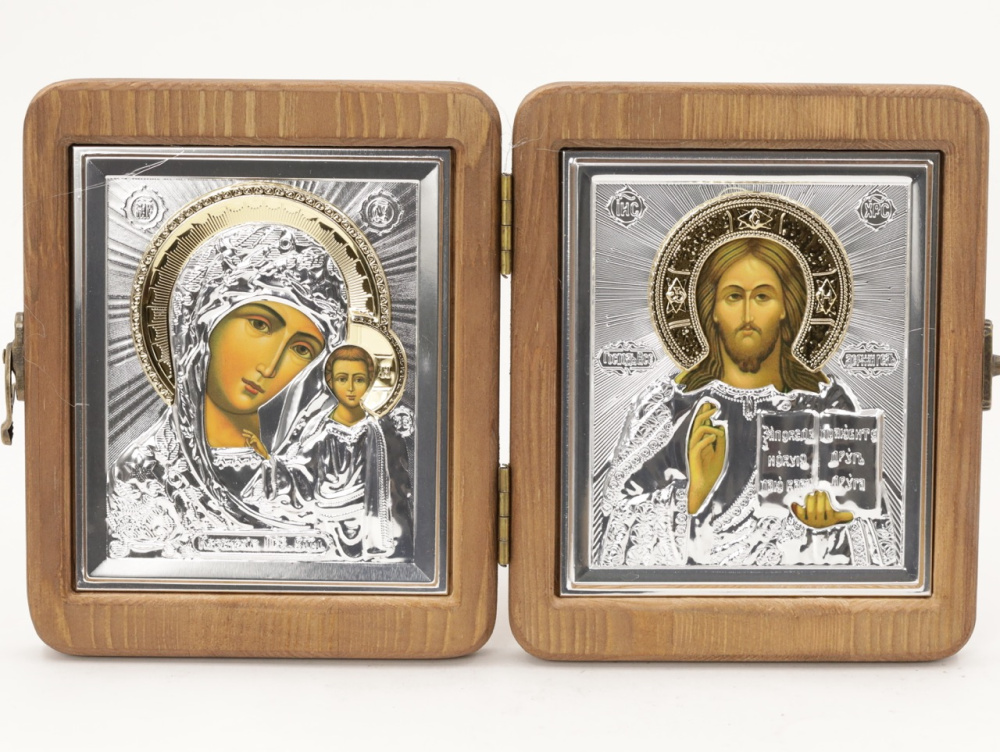 Складень (ERM) 11x13 деревянный, РИЗА, гравировка купола