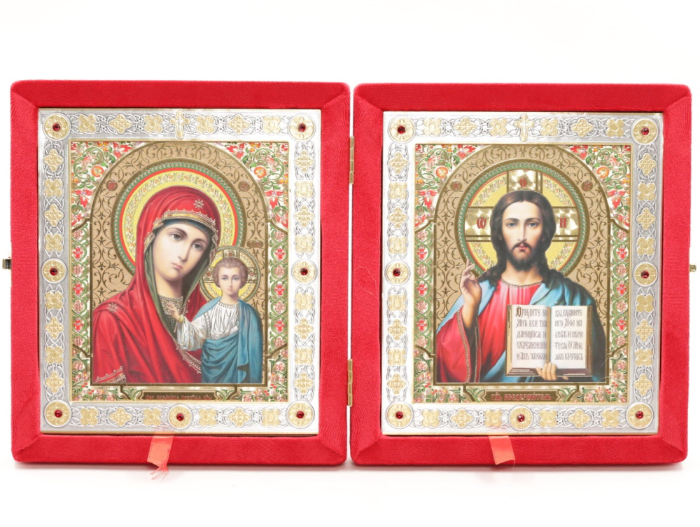 Складень (ERM) 15х18  бархат Вставка металл, КРАСНЫЙ №12