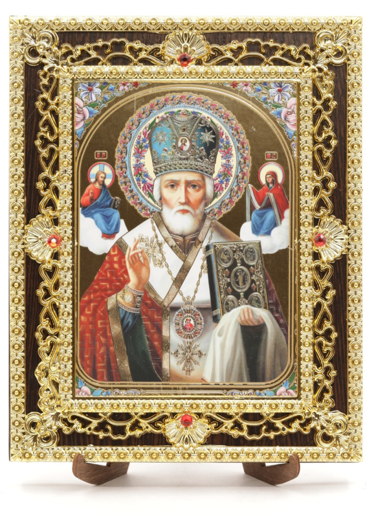 Икона 17x22 (ERM) на планшете, ЗОЛОТОЙ АЖУР, Николай Чудотворец