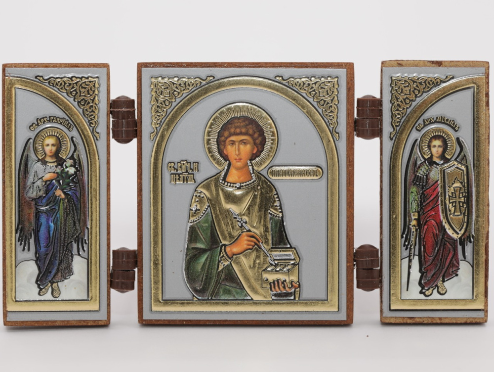 Складень (IMP) 4х5 МДФ СО СТВОРКАМИ, Пантелеймон (серебро, цвет)