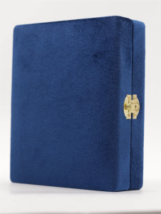 Складень (ERM) 11х13  бархат Вставка металл со стразами, СИНИЙ