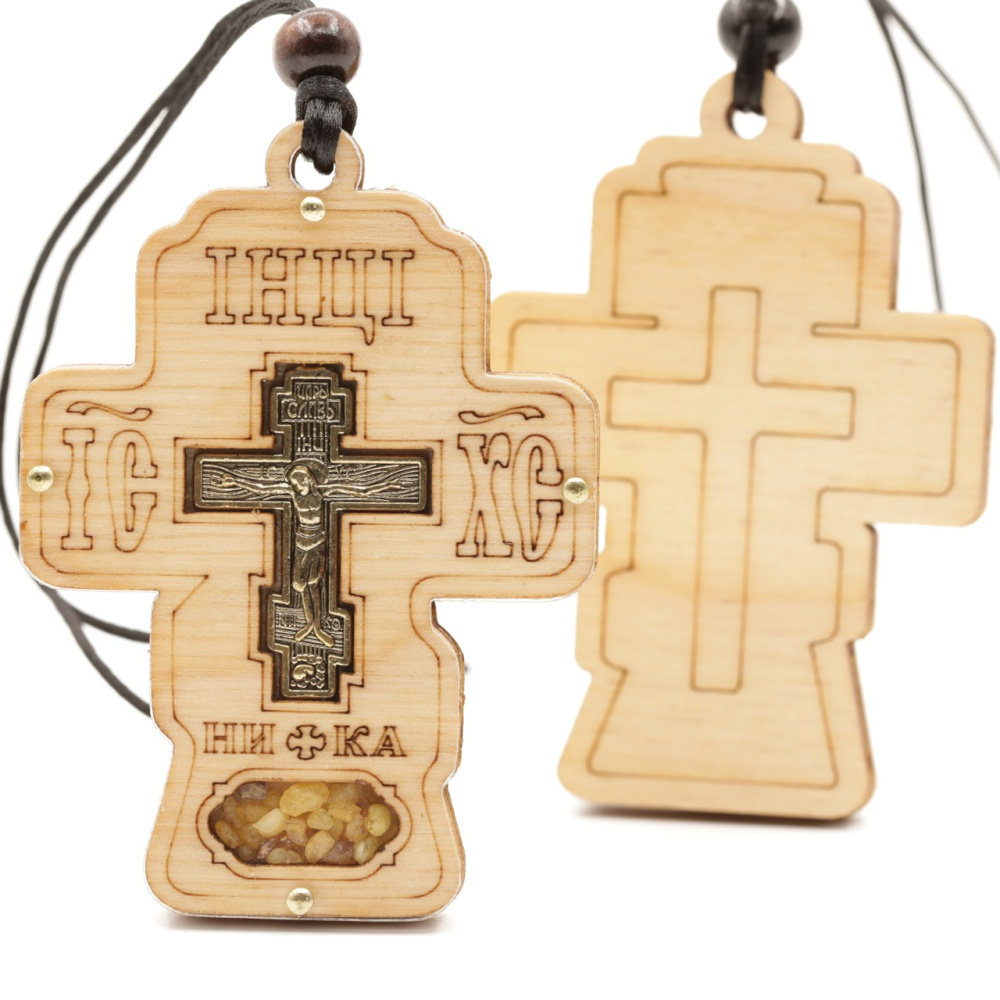 Авто ПОДВЕСКА (ERM) КРЕСТ прямой, 7х5см, ЗОЛОТО