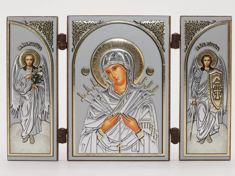 Складень (IMP) 6х9 МДФ СО СТВОРКАМИ, Семистрельная (Визант, серебро)