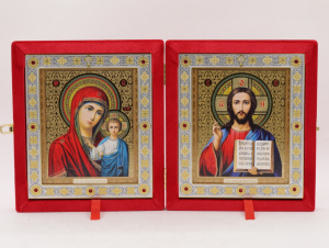 Складень (ERM) 15х18  бархат Вставка металл, КРАСНЫЙ №1