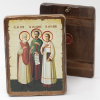 Икона деревянная под старину 17х23, Гурий, Самон, Авив