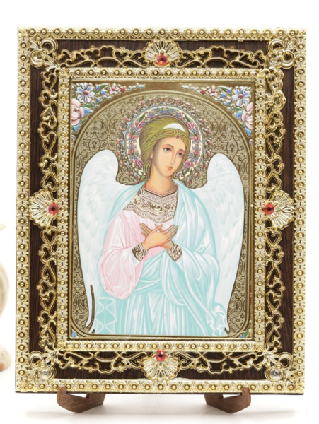 Икона 17x22 (ERM) на планшете, ЗОЛОТОЙ АЖУР, Ангел Хранитель №1