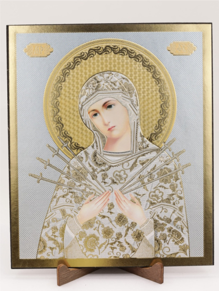 Икона на оргалите 15x18 (тисн), 015 Белый тон, Семистрельная