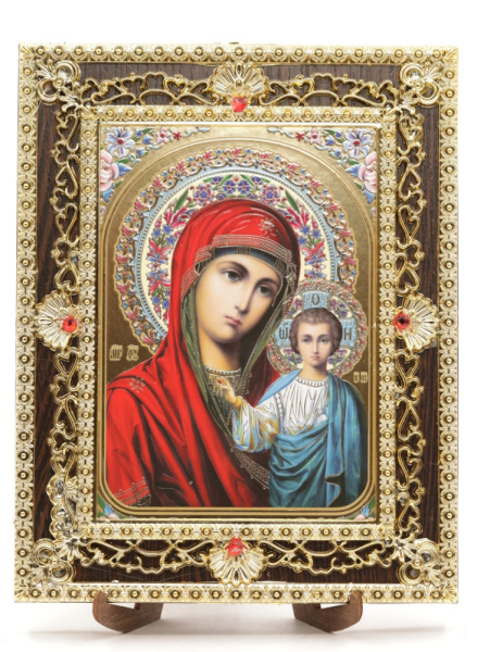 Икона 17x22 (ERM) на планшете, ЗОЛОТОЙ АЖУР, Спаситель №1 (красн)