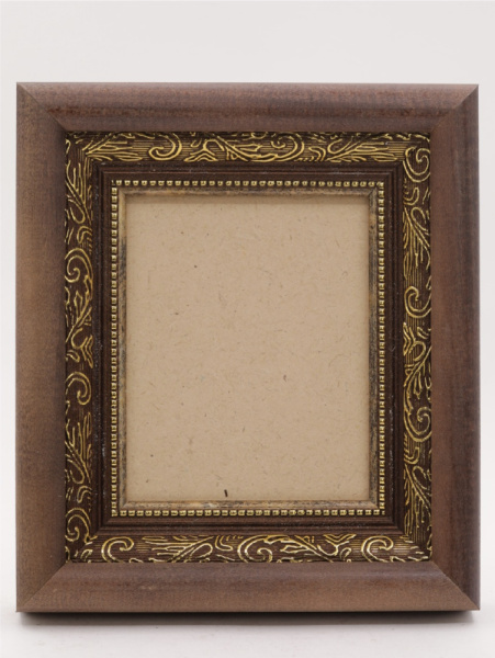 КИОТ под лик 11х13,5см (ERM) ТЕМНОЕ дерево, ЗОЛОТОЙ багет