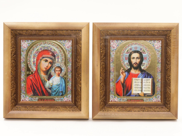 КИОТЫ 15х18 (ERM) ДЕРЕВО, ЗОЛОТОЙ багет, ПАРА №1 (красн)