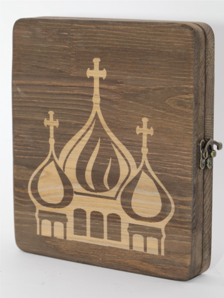 Складень (ERM) 15x18 ДЕРЕВО под старину, вставка металл с камнями (2)