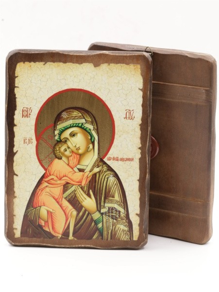 Икона 17x23 (ERM) деревянная под старину, Федоровская 2