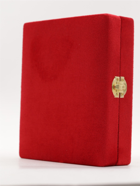 Складень (ERM) 11х13  бархат Вставка металл со стразами, КРАСНЫЙ