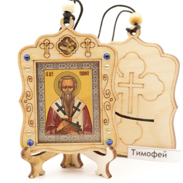 Авто икона (ERM) с подставкой 4х3,5см, Тимофей