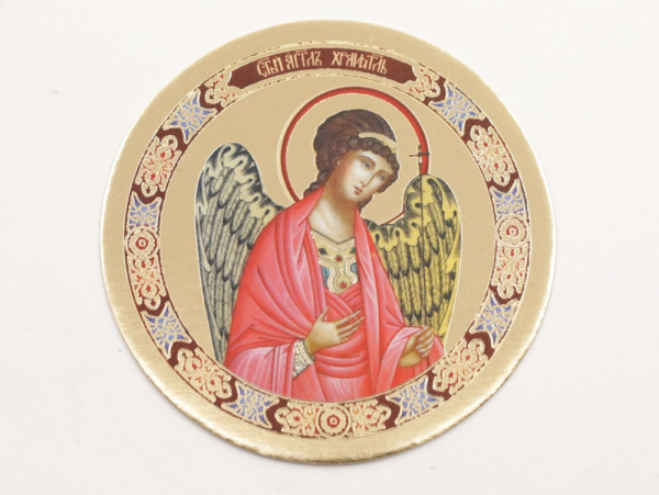 Икона круг D5см, Ангел Хранитель (поясной) (визант)