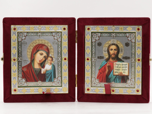 Складень (ERM) 11х13  бархат Вставка металл со стразами, БОРДО №15