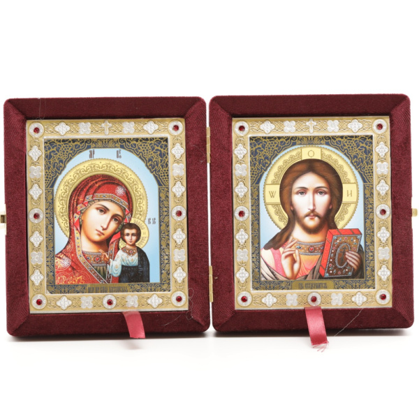 Складень бархат (ERM) 11х13 Вставка металл со стразами, БОРДО №10