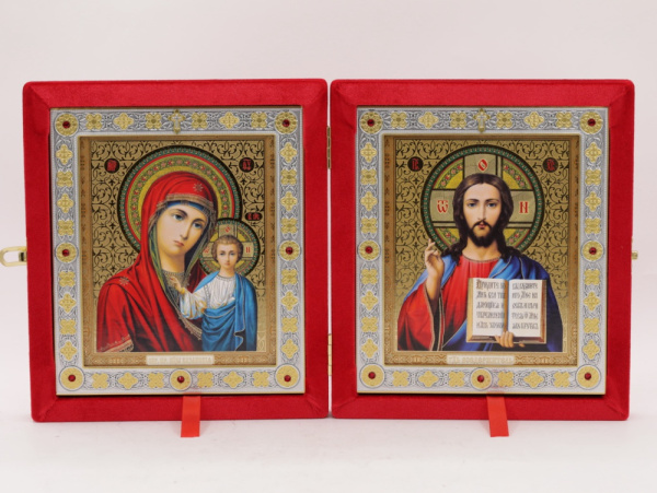 Складень (ERM) 15х18  бархат Вставка металл, КРАСНЫЙ №1