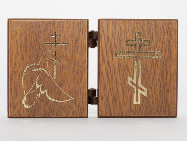 Складень (IMP) 4х5 МДФ ДВОЙНОЙ, Спаситель - Казанская (Визант, серебро) (2)