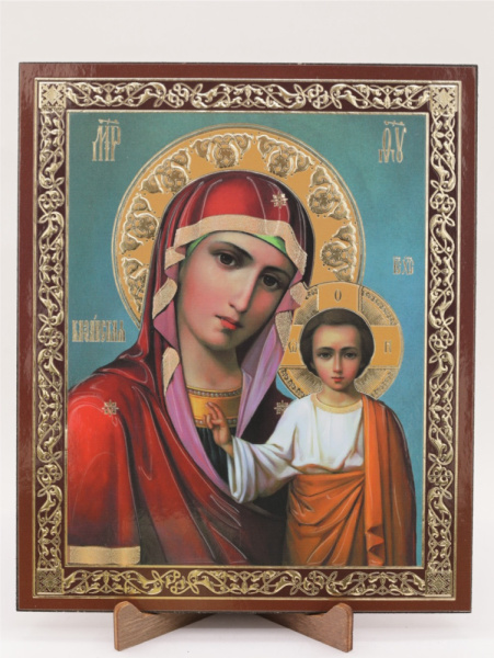 Икона на оргалите 15x18 (тисн), 005 КраснСиний тон, Казанская