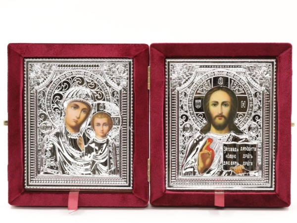 Складень (ERM) 15х18 бархат БОРДО, РИЗА серебро