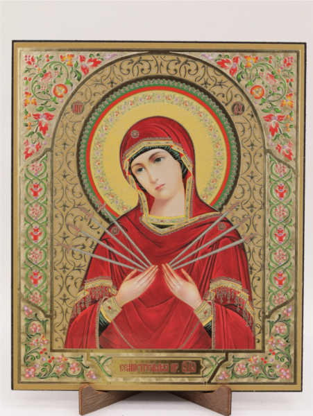 Икона на оргалите 15x18 (тисн), 014 КраснСиний тон, Семистрельная (2)