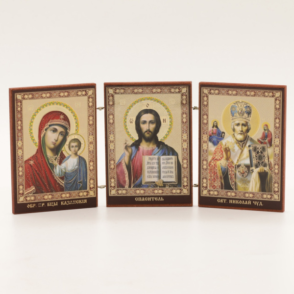 Складень МДФ (IMP) 6х9см ТРОЙНОЙ, №1 (ЗОЛОТО)