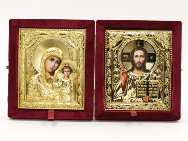 Складень (ERM) 15х18 бархат БОРДО, РИЗА золотая