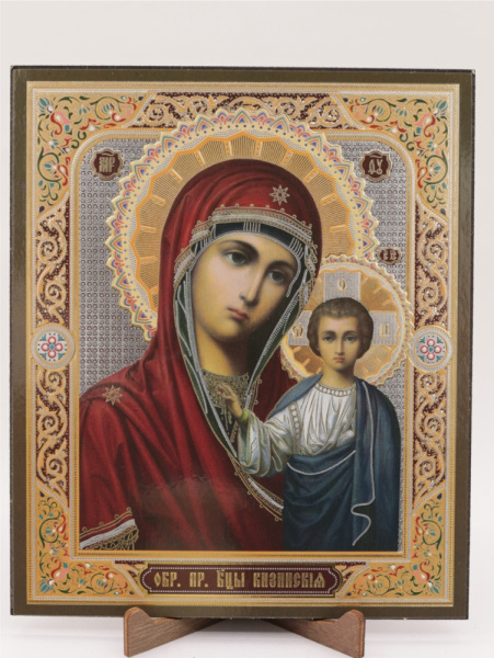 Икона на оргалите 15x18 (тисн), 008 КраснСиний тон, Казанская (2)