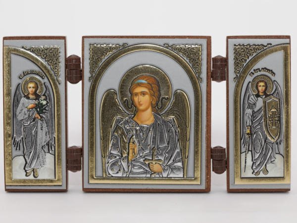 Складень (IMP) 4х5 МДФ СО СТВОРКАМИ, Ангел Хранитель (серебро)