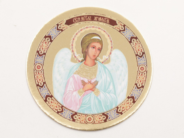 Икона круг D5см, Ангел Хранитель (поясной академ)