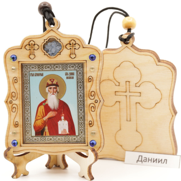 Авто икона (ERM) с подставкой 4х3,5см, Даниил